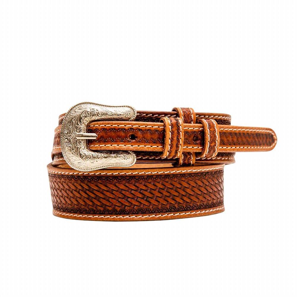 NEW MYRA women's vandal hand-tooled leather belt in dark brown